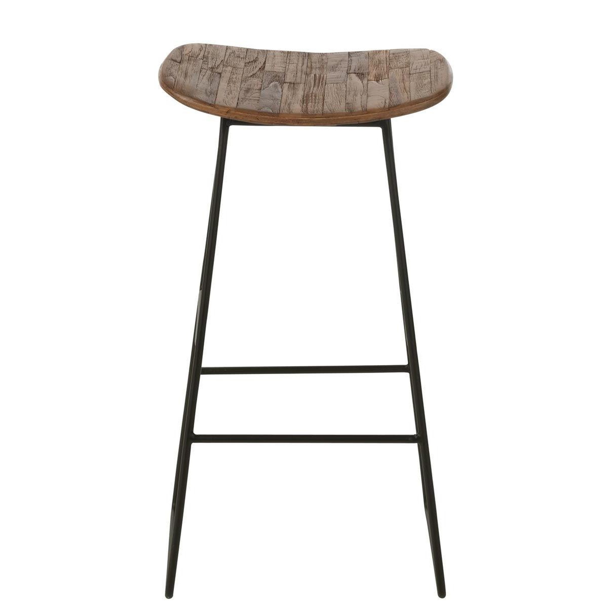 Voir la diapositive 2 : J-LINE Tabouret de bar en bois  teck  74cm naturel