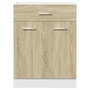 Voir la diapositive 5 : VIDAXL Armoire de plancher tiroir Chene sonoma 60x46x81,5 cm Agglomere