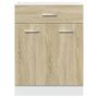 Voir la diapositive 5 : VIDAXL Armoire de plancher tiroir Chene sonoma 60x46x81,5 cm Agglomere