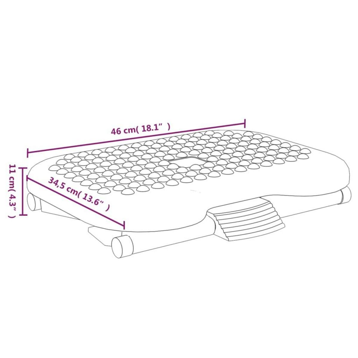 VIDAXL Repose-pieds Noir 46x34,5x11 cm