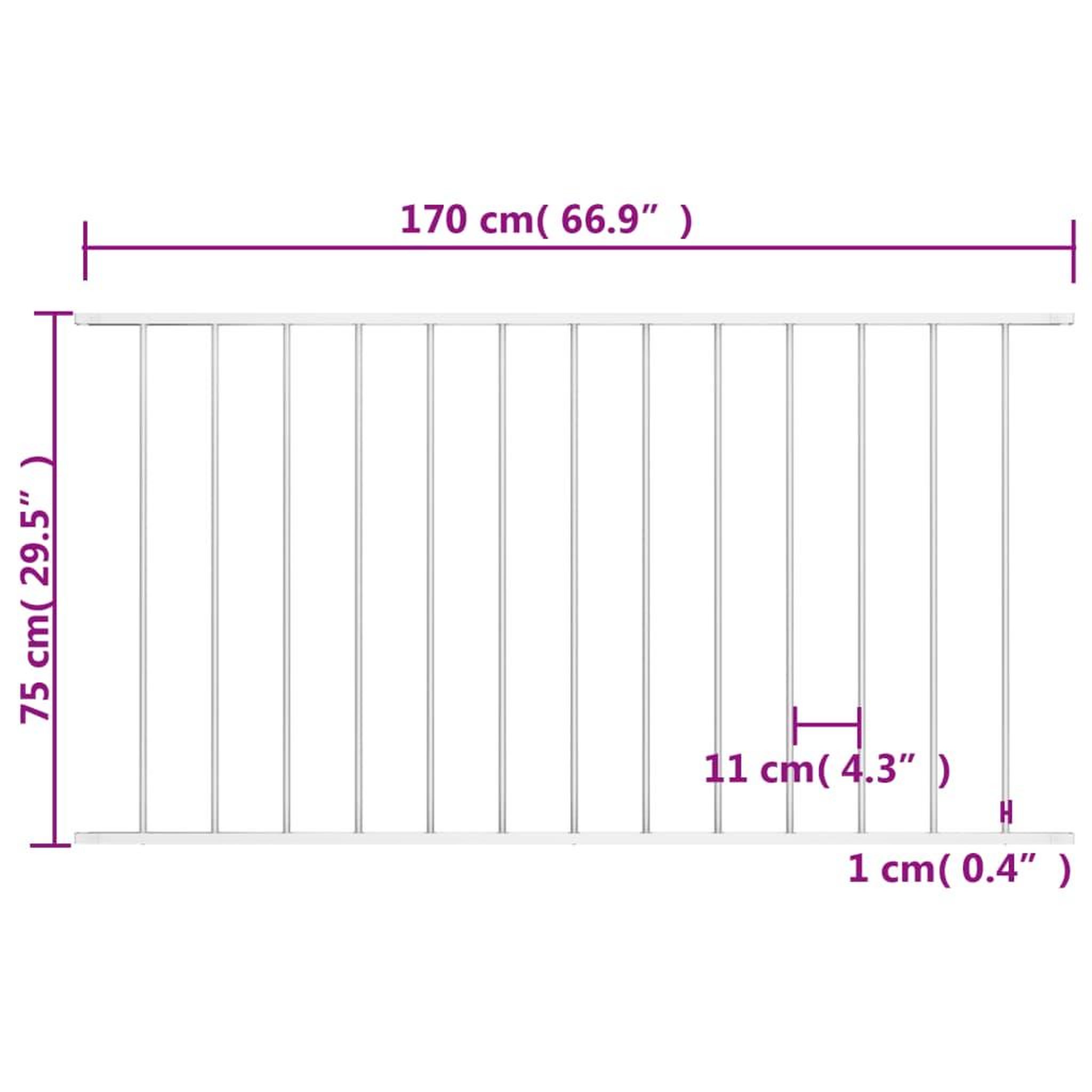 Voir la diapositive 5 : VIDAXL Panneau de cloture Acier enduit de poudre 1,7x0,75 m Blanc