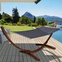 Voir la diapositive 2 : ID MARKET Hamac XL avec support bois et toile gris anthracite
