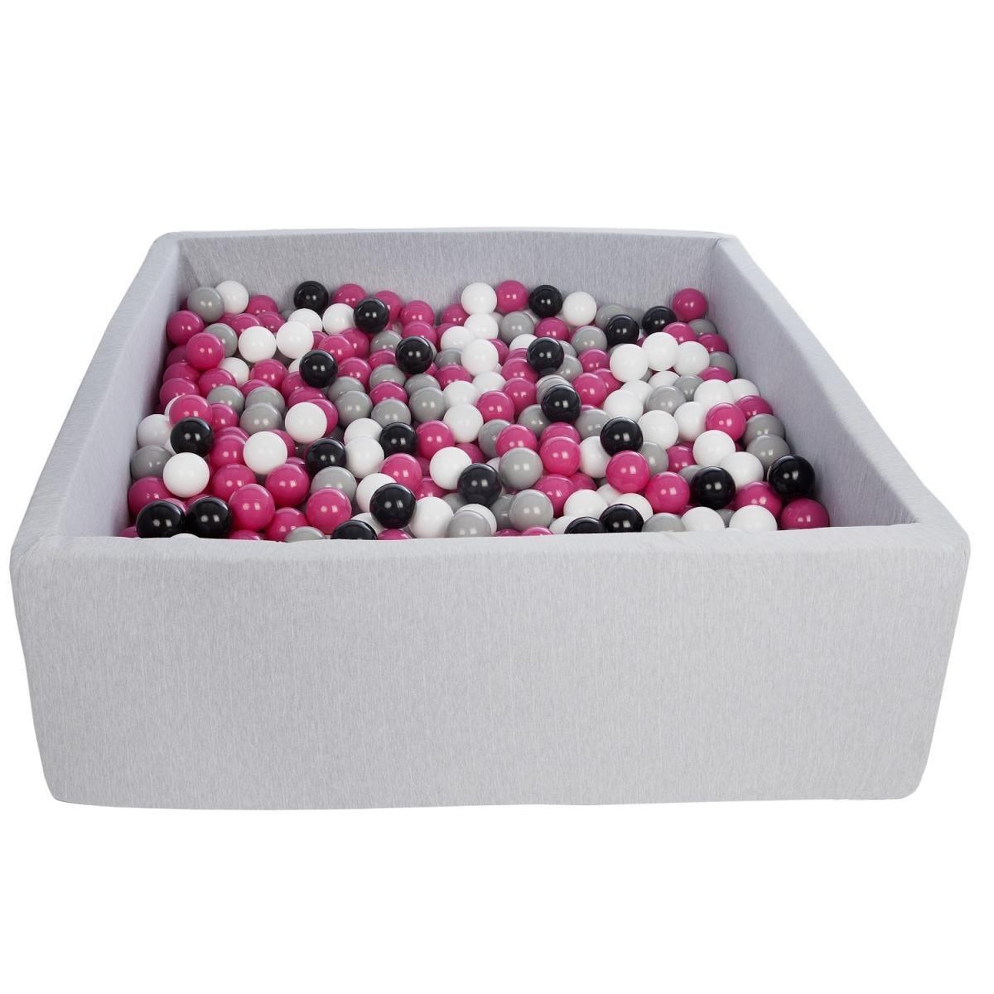 VELINDA Piscine à balles noir, blanc, rose,gris -  900 balles