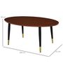 Voir la diapositive 3 : HOMCOM Table basse table d'appoint ovale multifonctionnelle dim. 100 x 60 x 42 cm aspect teck foncé