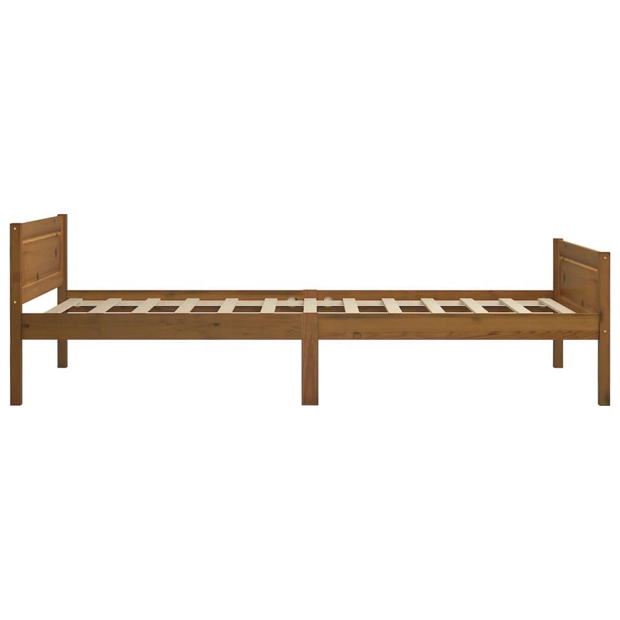 Voir la diapositive 3 : VIDAXL Cadre de lit Bois de pin massif Marron miel 90x200 cm