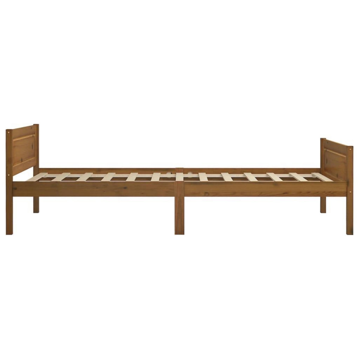 VIDAXL Cadre de lit Bois de pin massif Marron miel 90x200 cm