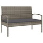 Voir la diapositive 2 : VIDAXL Banc de jardin avec coussin gris 105 cm resine tressee