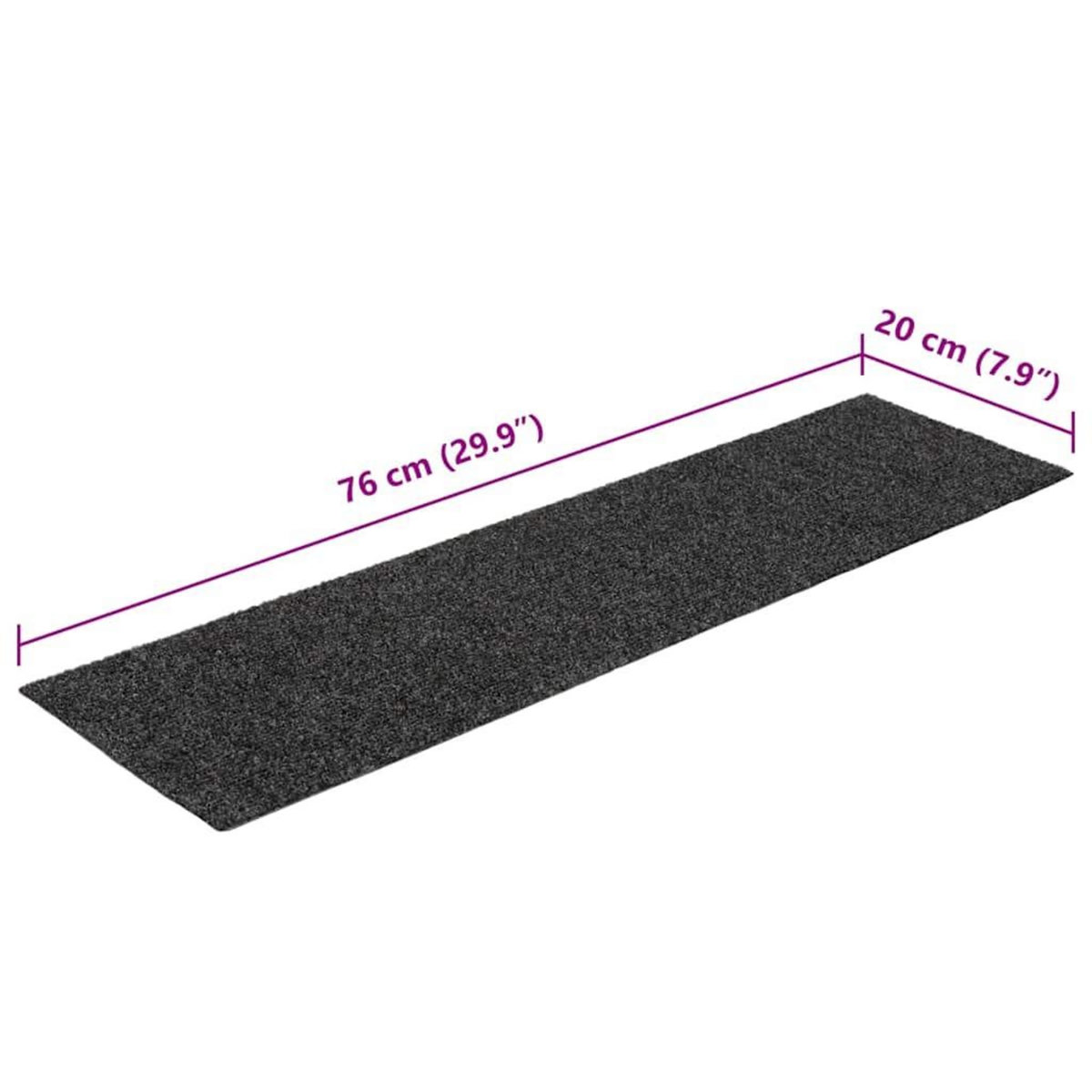 VIDAXL Tapis d'escalier auto-adhesifs 30 pcs anthracite 76x20 cm
