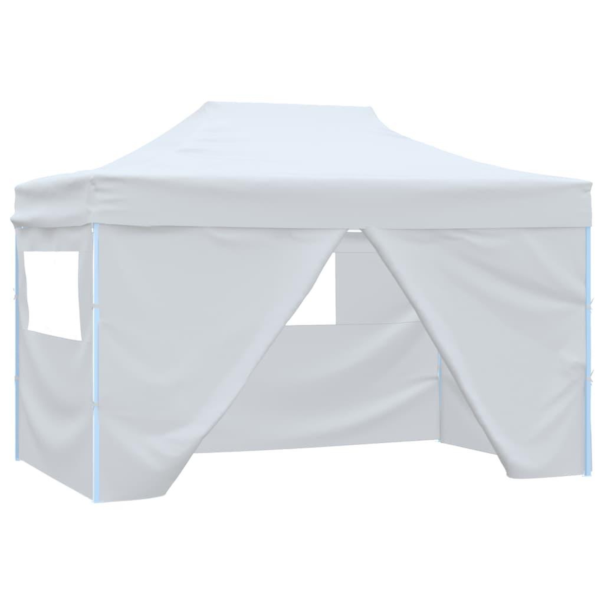 VIDAXL Tente pliable de reception avec 4 parois 3 x 4,5 m Blanc