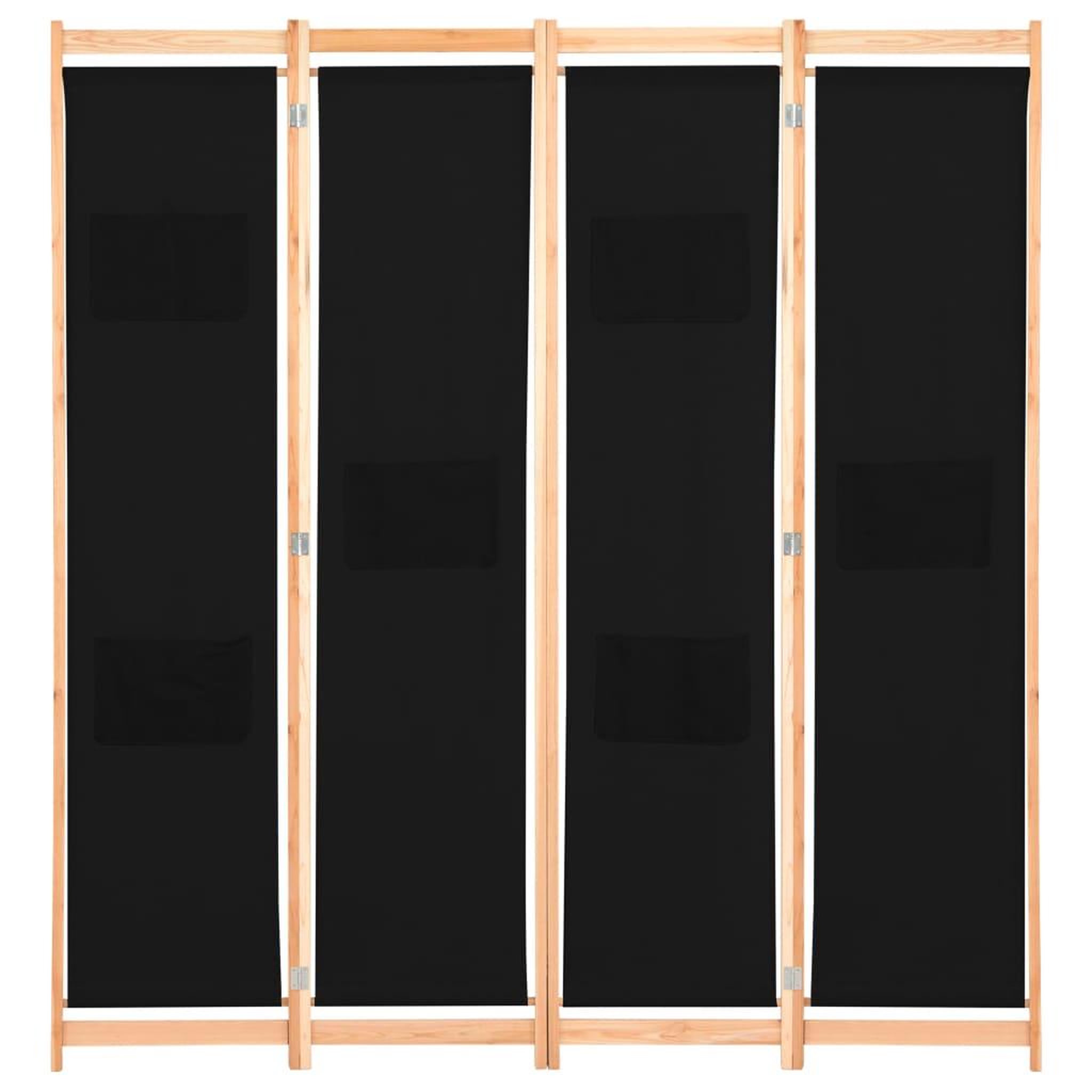 Voir la diapositive 2 : VIDAXL Cloison de separation 4 panneaux Noir 160x170x4 cm Tissu