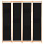 Voir la diapositive 2 : VIDAXL Cloison de separation 4 panneaux Noir 160x170x4 cm Tissu