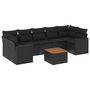 Voir la diapositive 2 : VIDAXL Salon de jardin 8 pcs avec coussins noir resine tressee