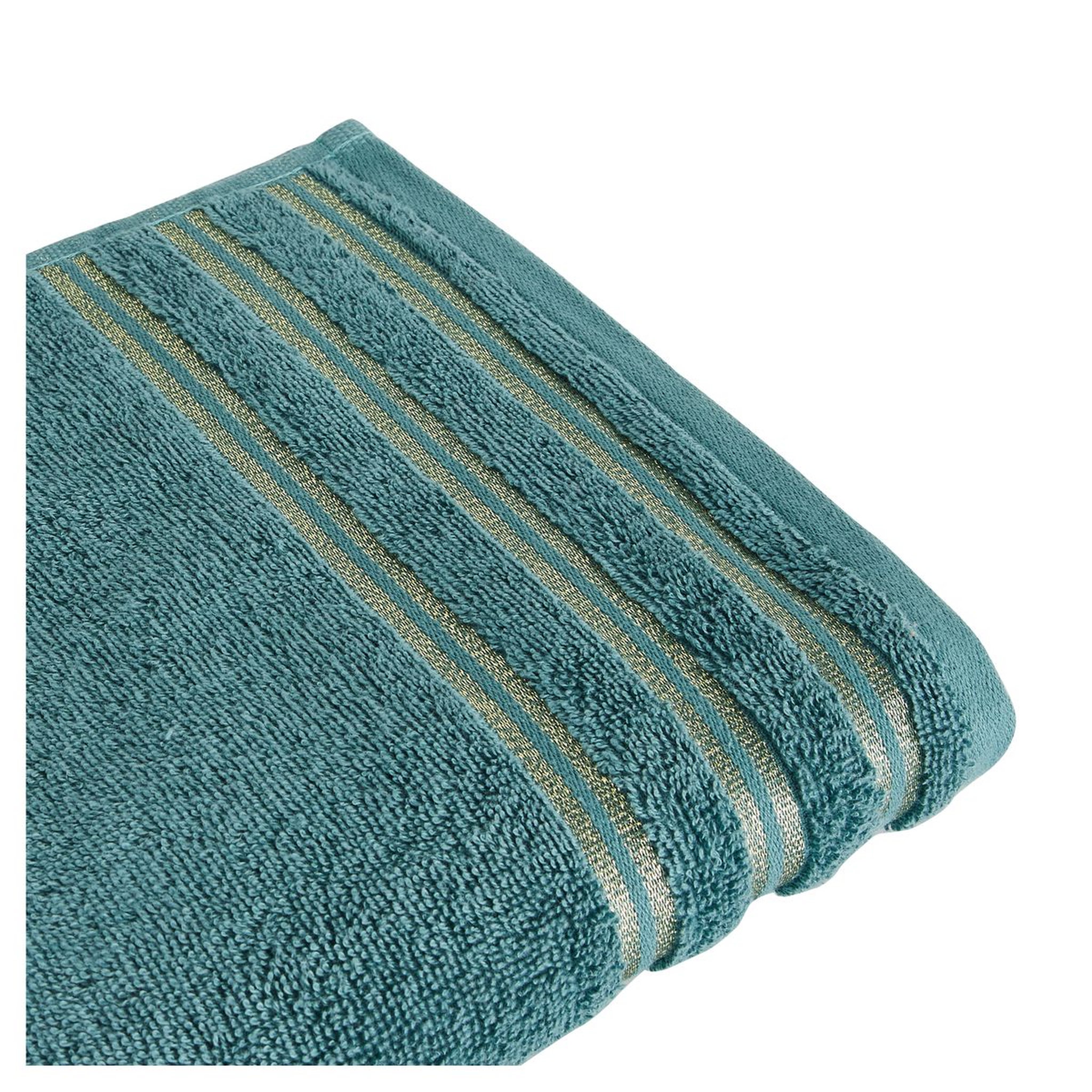 Voir la diapositive 2 : ACTUEL Drap de bain uni en coton liteau lurex 500 g/m²
