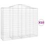 Voir la diapositive 2 : VIDAXL Paniers a gabions arques 10 pcs 200x50x160/180 cm Fer galvanise