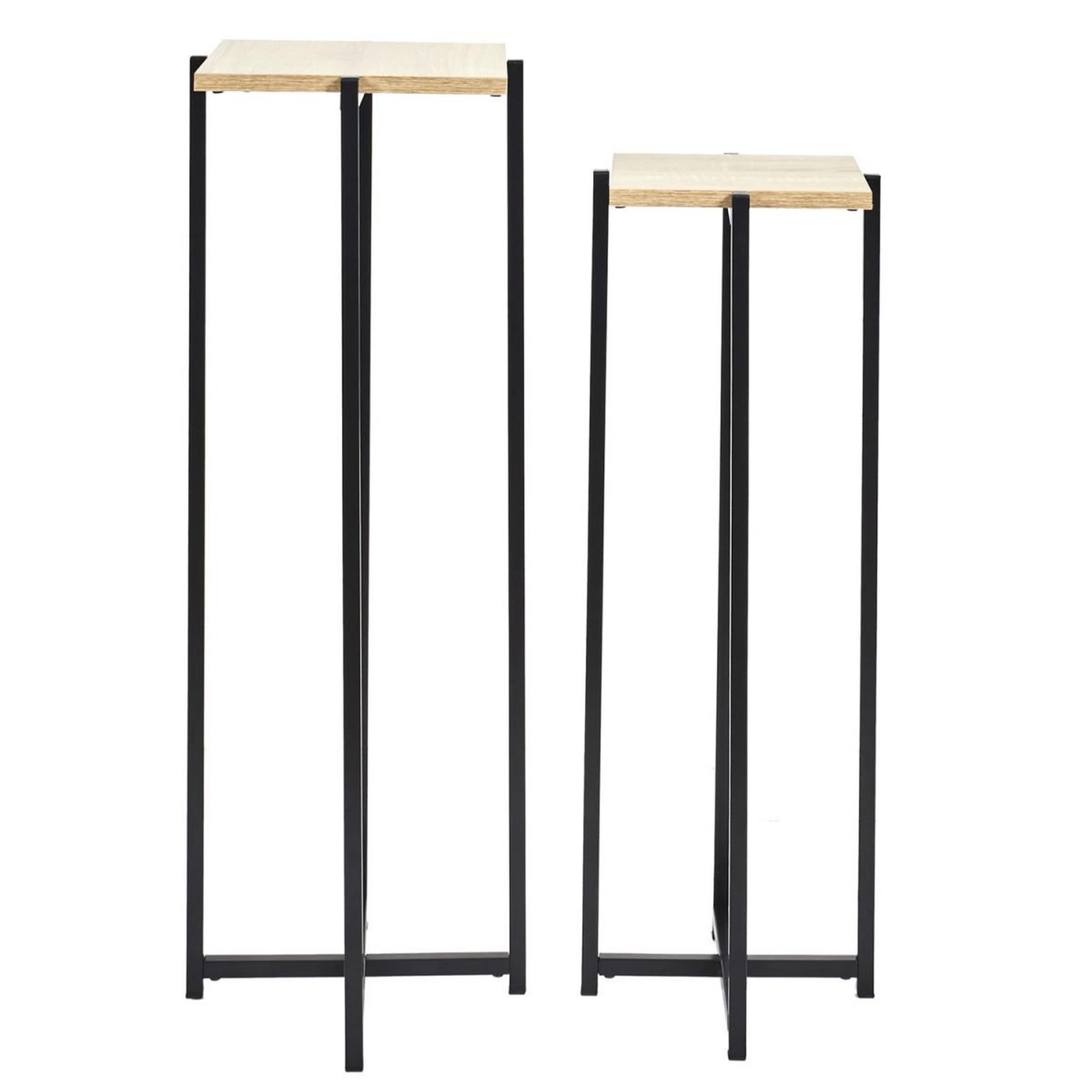 Voir la diapositive 3 : The Home Deco Factory Lot de 2 sellettes  loka  82cm noir