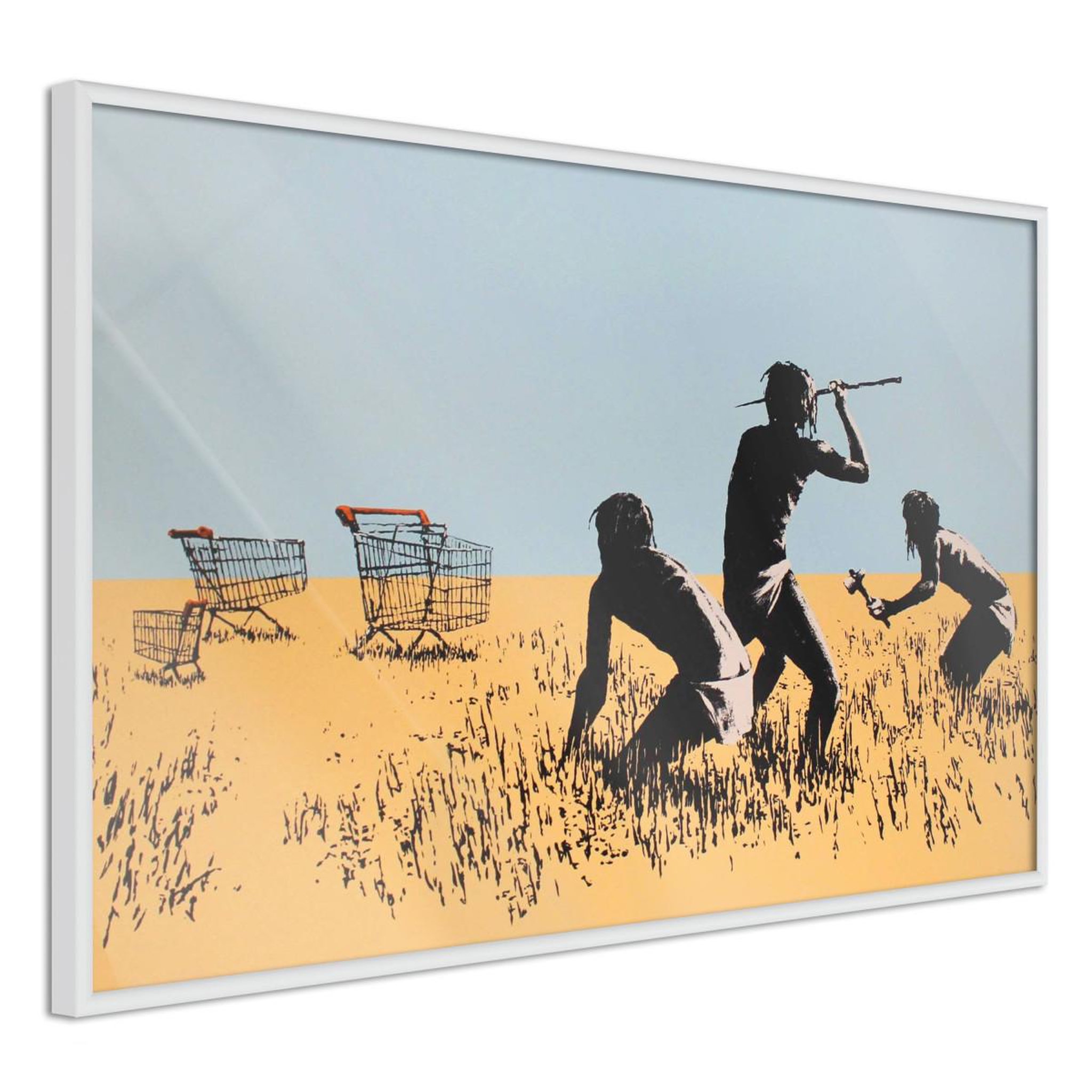 Paris Prix Affiche murale encadrée  banksy trolley hunters