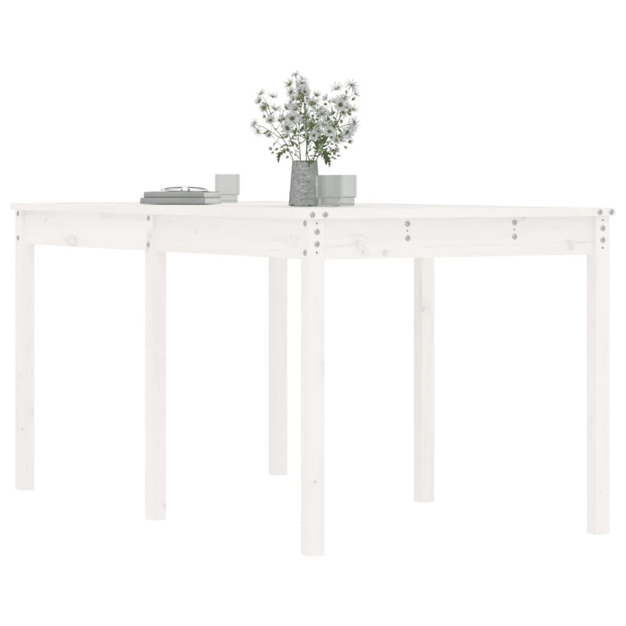 Voir la diapositive 4 : VIDAXL Table de jardin blanc 159,5x82,5x76 cm bois massif de pin