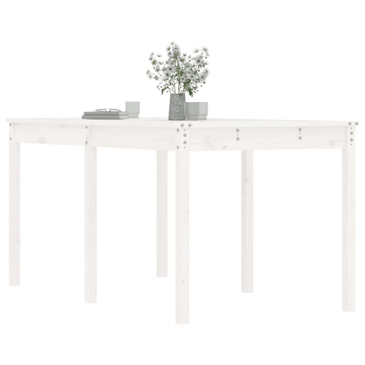 VIDAXL Table de jardin blanc 159,5x82,5x76 cm bois massif de pin