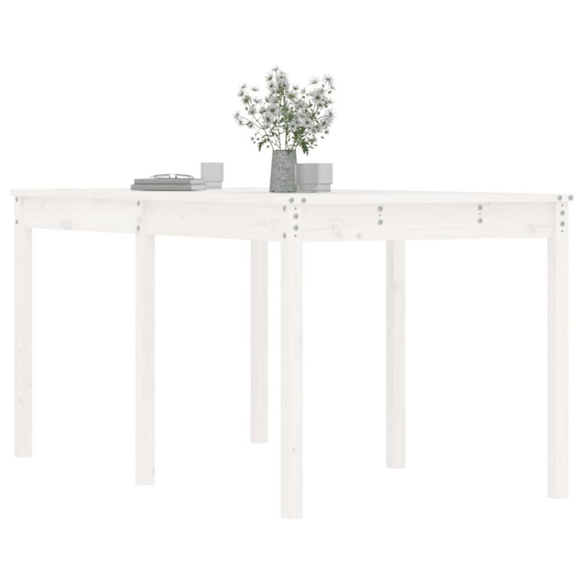 VIDAXL Table de jardin blanc 159,5x82,5x76 cm bois massif de pin