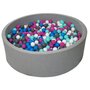  Piscine à balles pour enfant, env.125 cm + 900 balles blanc, bleu, rose, gris, turquoise