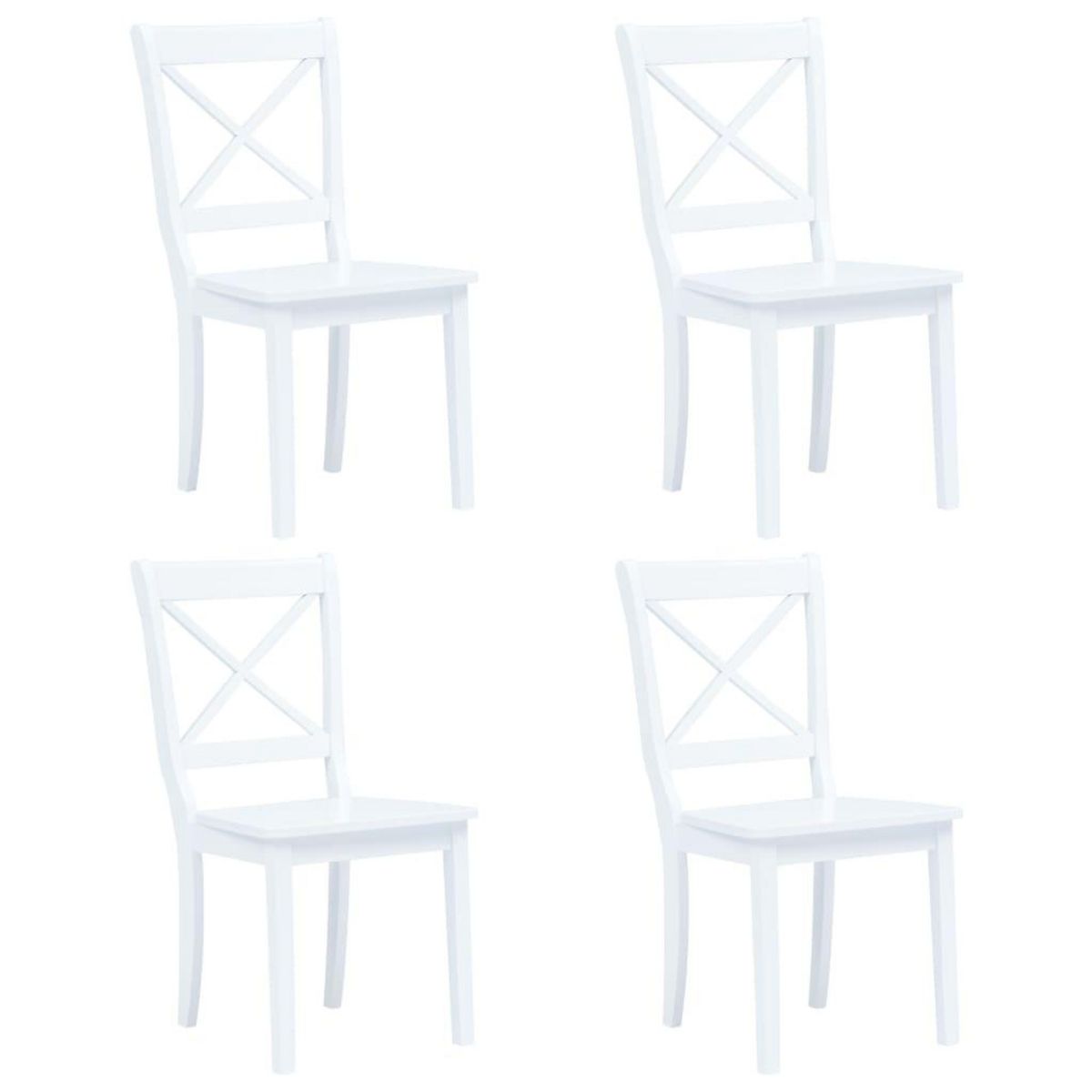 VIDAXL Ensemble de salle a manger 5 pcs Bois d'hevea Blanc
