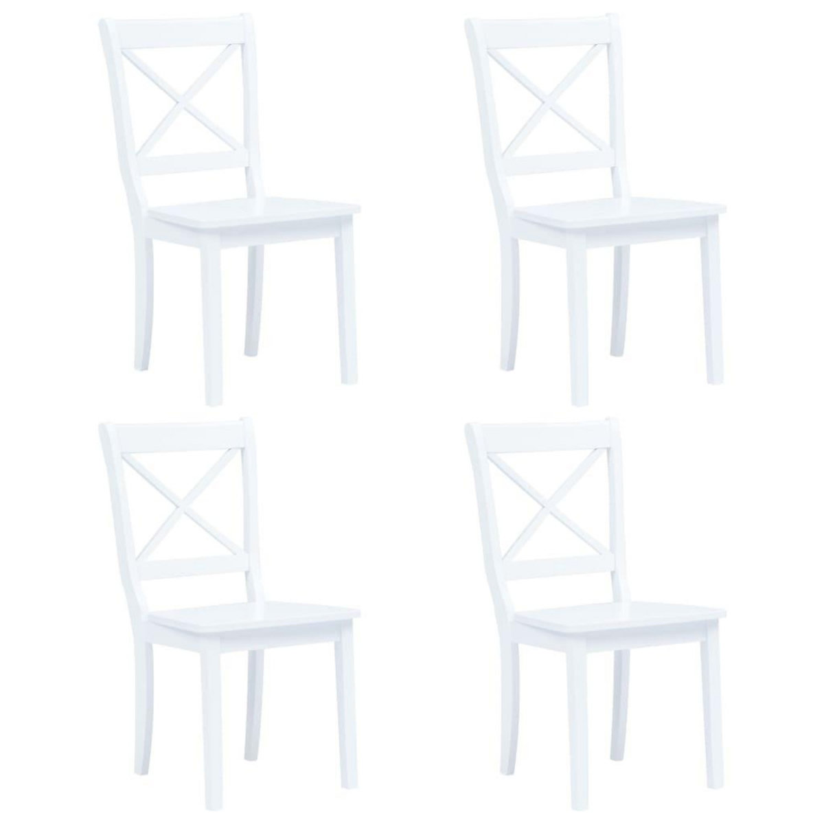 VIDAXL Ensemble de salle a manger 5 pcs Bois d'hevea Blanc