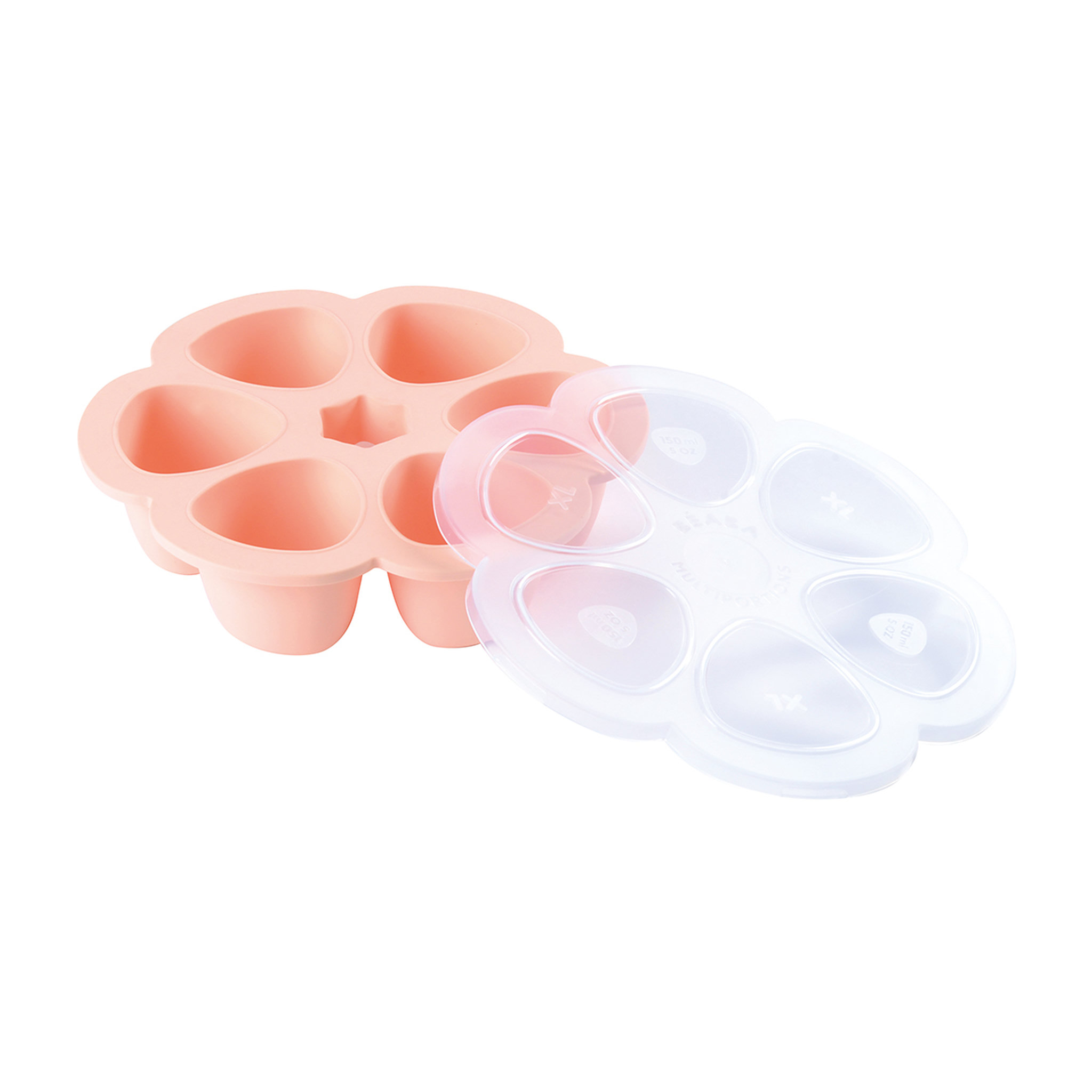 Voir la diapositive 2 : BEABA Moules de congélation en silicone - 6 x 150 ml rose