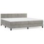 Voir la diapositive 2 : VIDAXL Sommier a lattes de lit et matelas Gris clair 200x200cm Velours