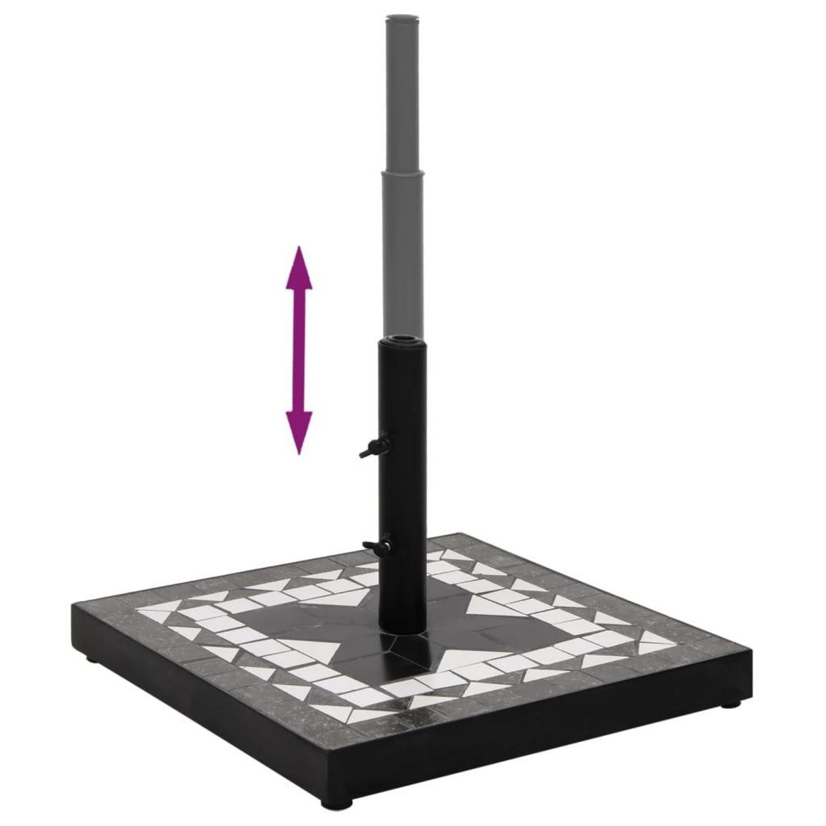 VIDAXL Base de parasol noir et blanc carre 12 kg