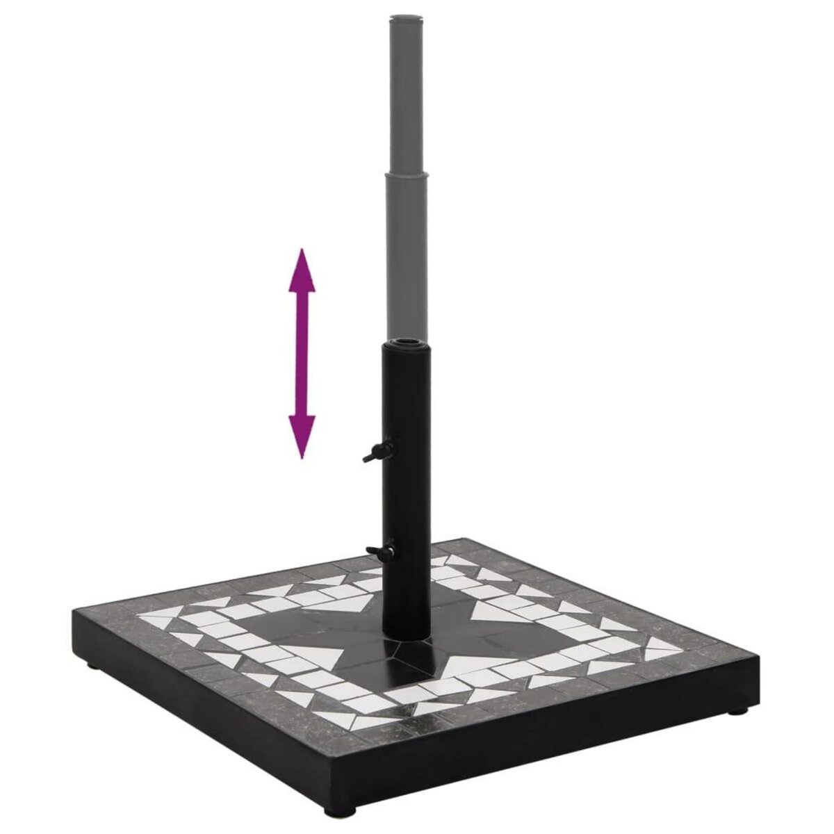 VIDAXL Base de parasol noir et blanc carre 12 kg