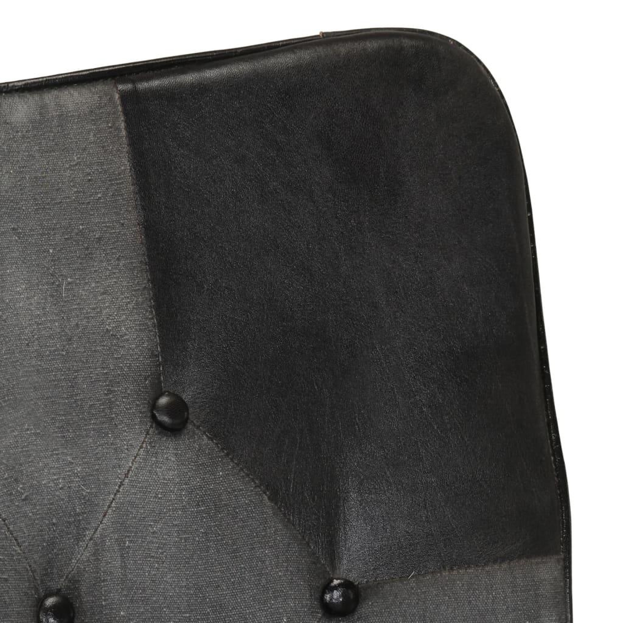 Voir la diapositive 5 : VIDAXL Chaise a bascule et repose-pieds Marron Noir veritable et toile