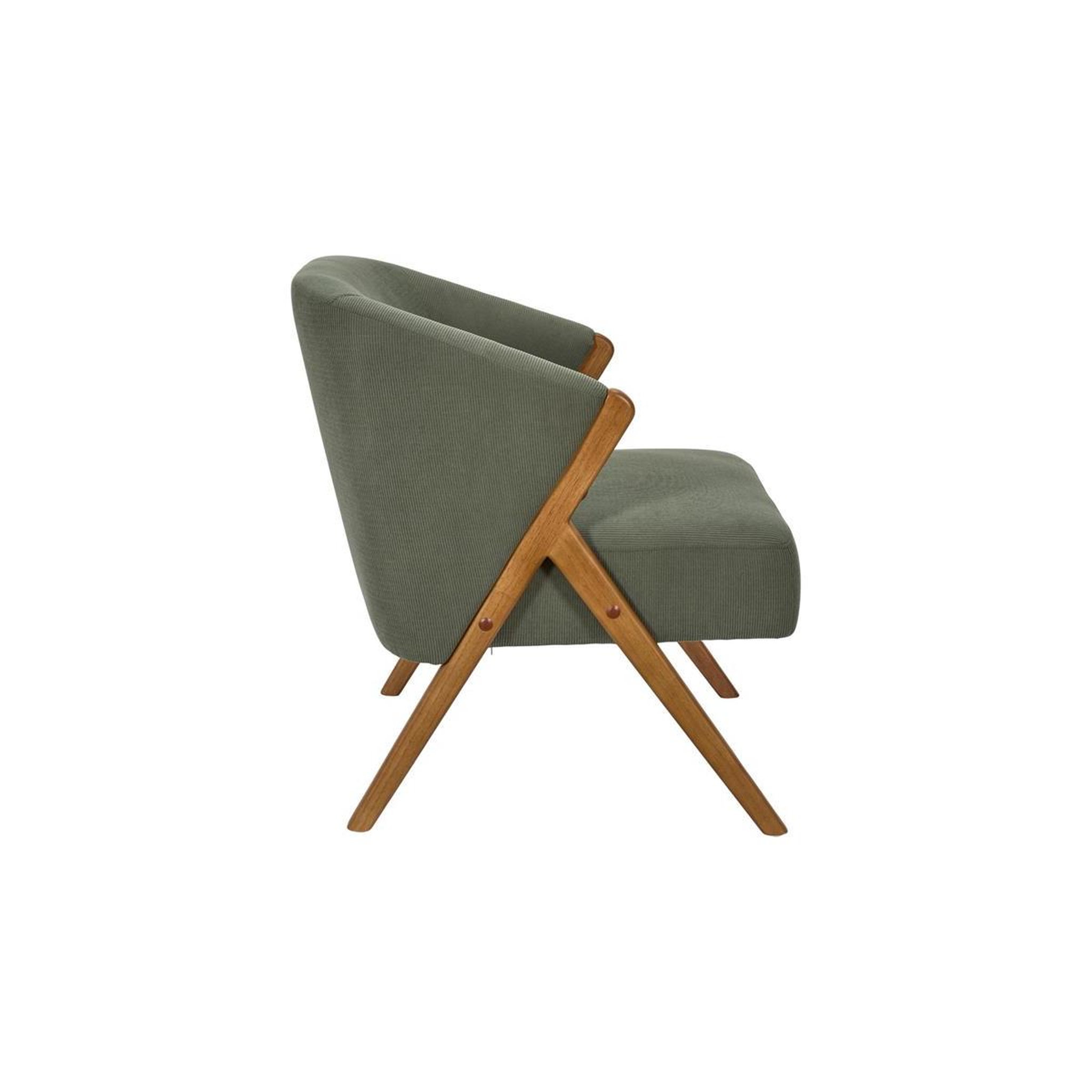 Voir la diapositive 3 : The Home Deco Factory Fauteuil Design Côtelé  Jules  72cm Vert