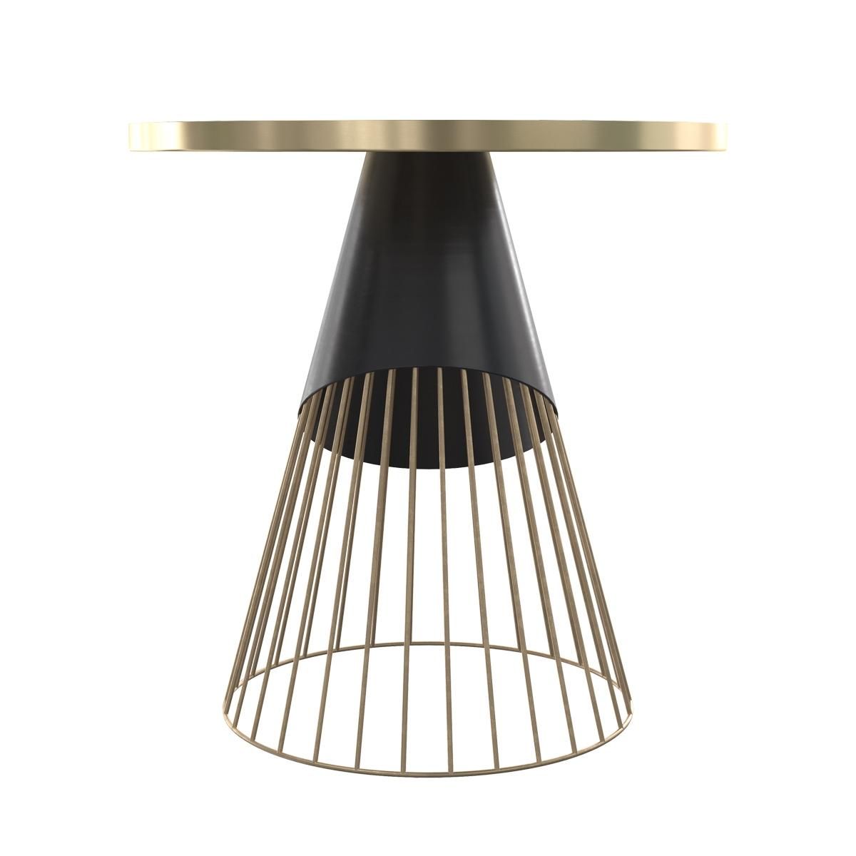 Rendez vous déco Table d'appoint ronde en métal noir et plateau laiton D45 cm - Corry