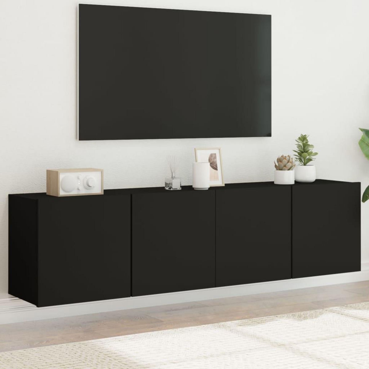 VIDAXL Meubles TV muraux 2 pcs noir 80x30x41 cm