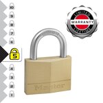 Master lock 150EURT Lot de 2 Cadenas à Clé en Laiton, Doré, 6,8 x 5 x 1,4 cm