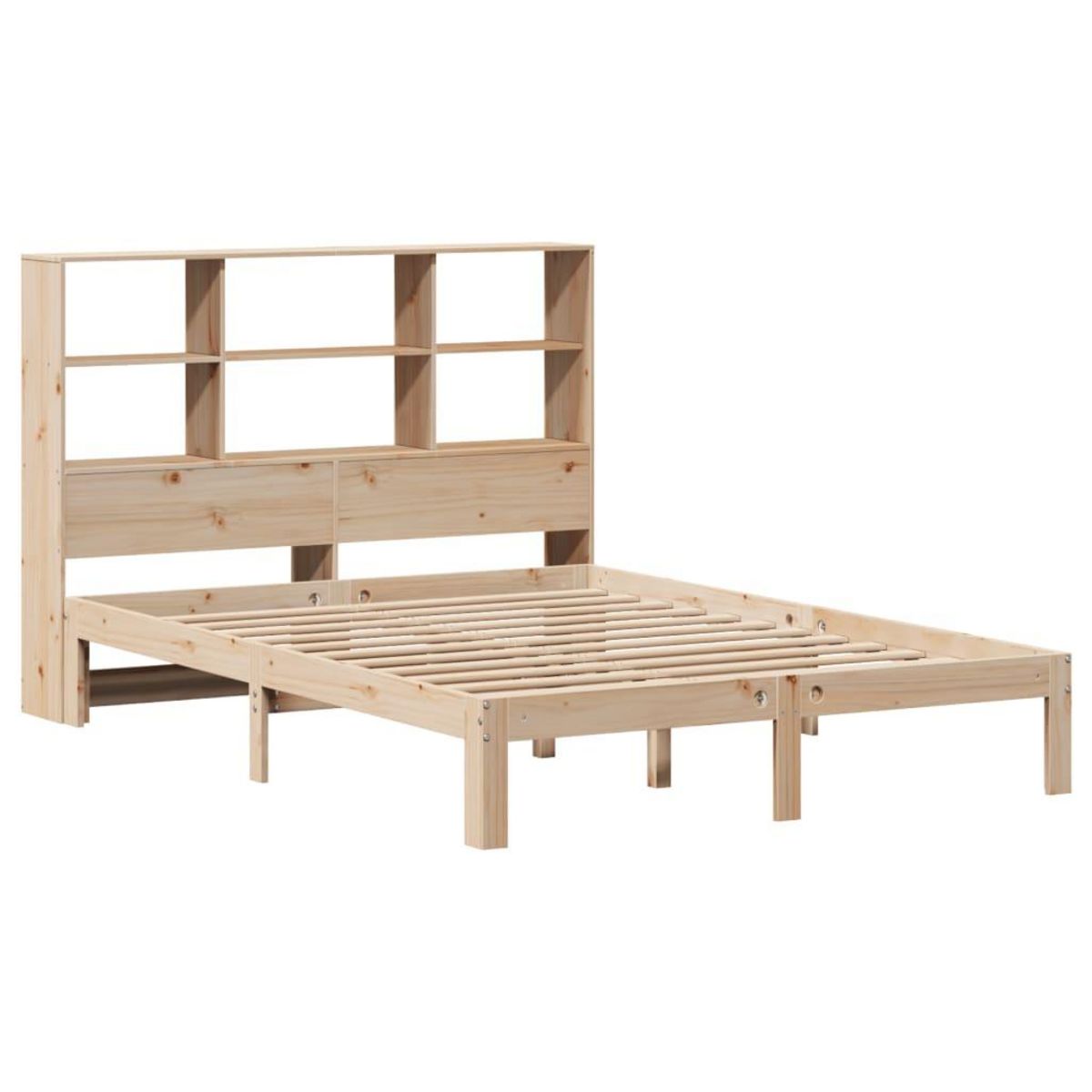 VIDAXL Lit bibliotheque sans matelas 140x190 cm bois de pin massif