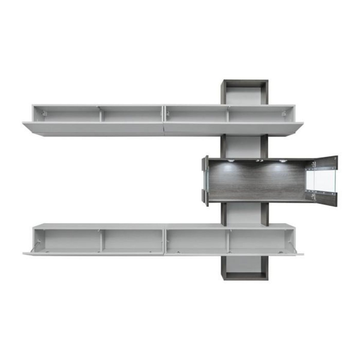 Paris Prix Ensemble Meuble TV  Tokyo  250cm Gris & Chêne