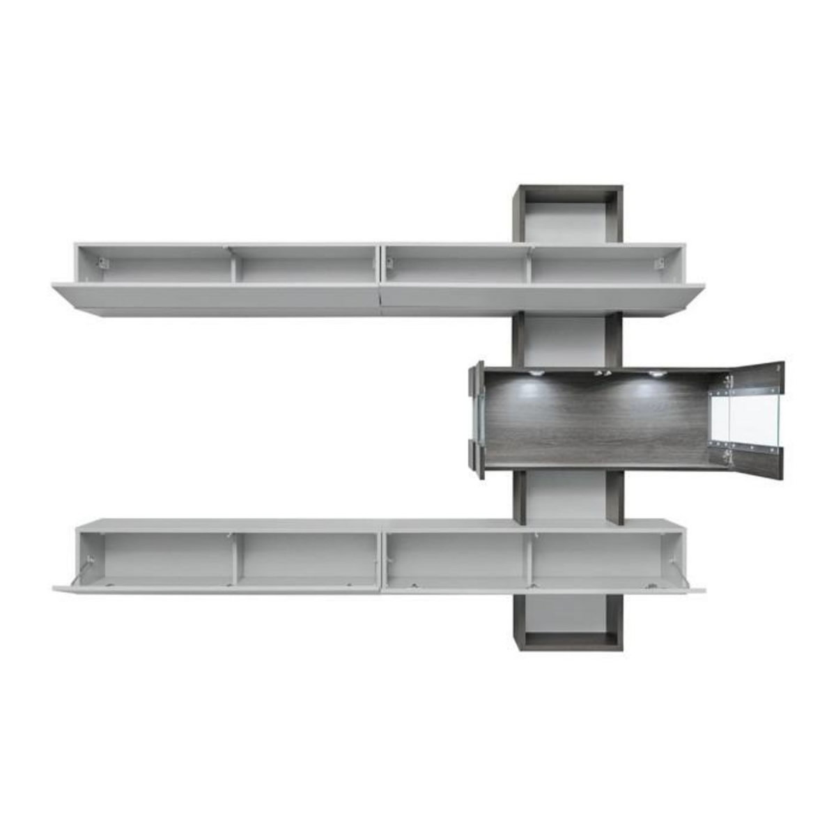 Paris Prix Ensemble Meuble TV  Tokyo  250cm Gris & Chêne