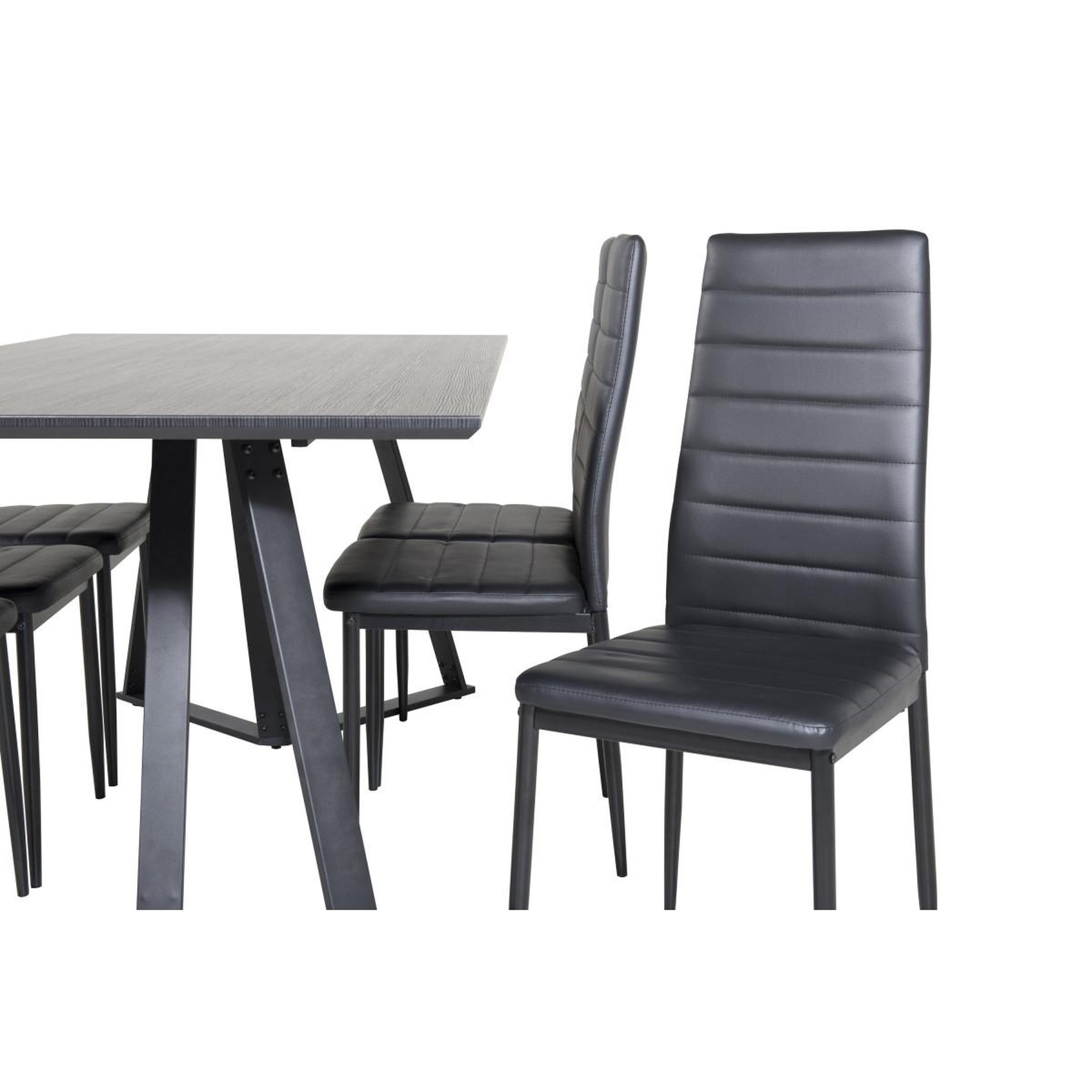 Voir la diapositive 3 : Paris Prix Ensemble table à manger & 6 chaises  marina & slim  180cm noir