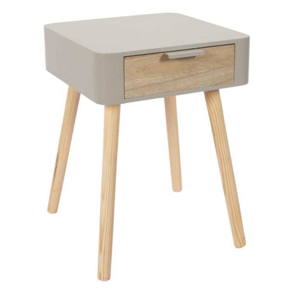 Paris Prix Table de Chevet 1 Tiroir  Bois  48cm Taupe