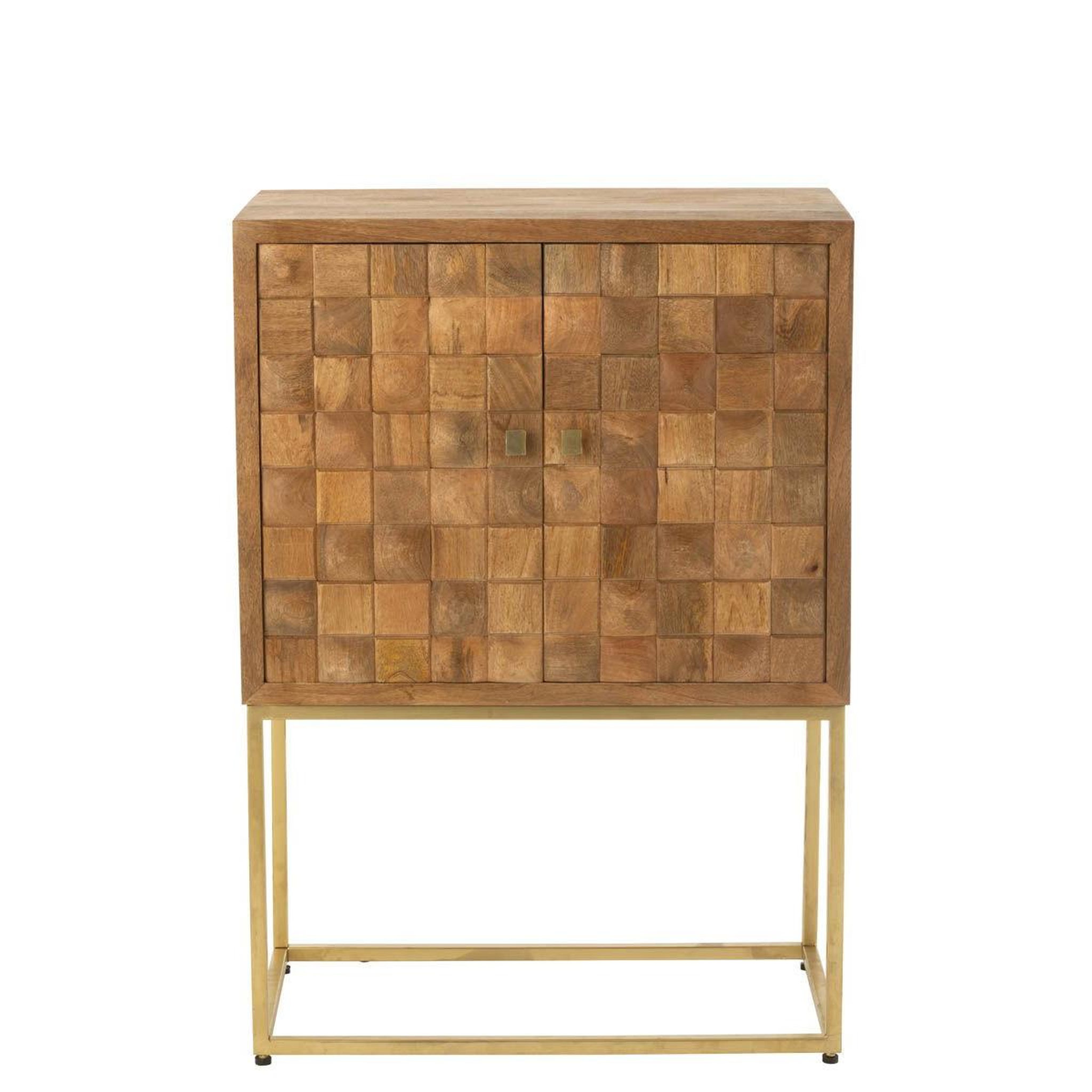 Voir la diapositive 2 : J-LINE Commode 2 portes sur pied  nino  122cm naturel