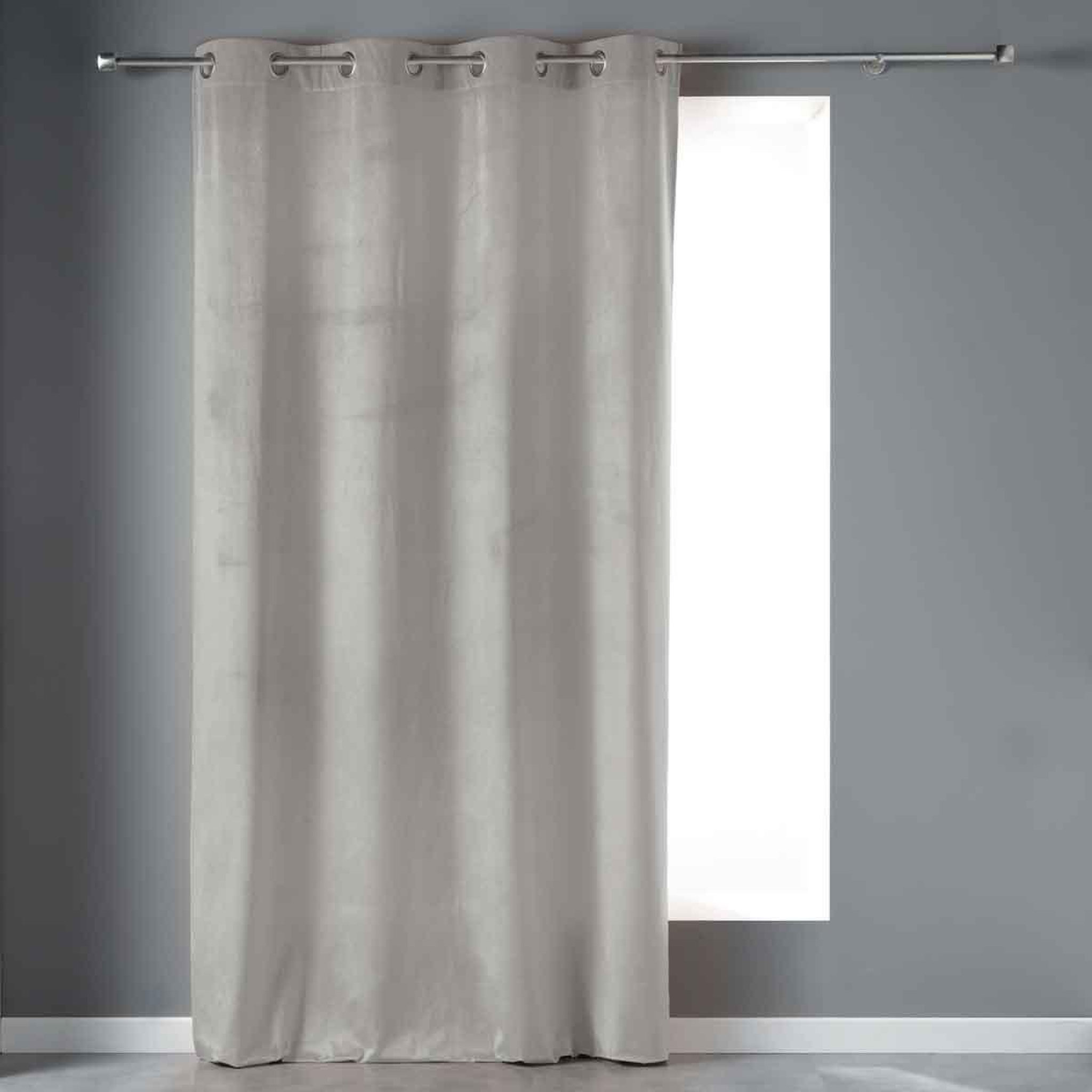 Douceur d'Intérieur Rideau à œillets  velvetine  140x240cm gris