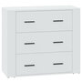 Voir la diapositive 2 : VIDAXL Buffet Blanc 80x33x70 cm Bois d'ingenierie