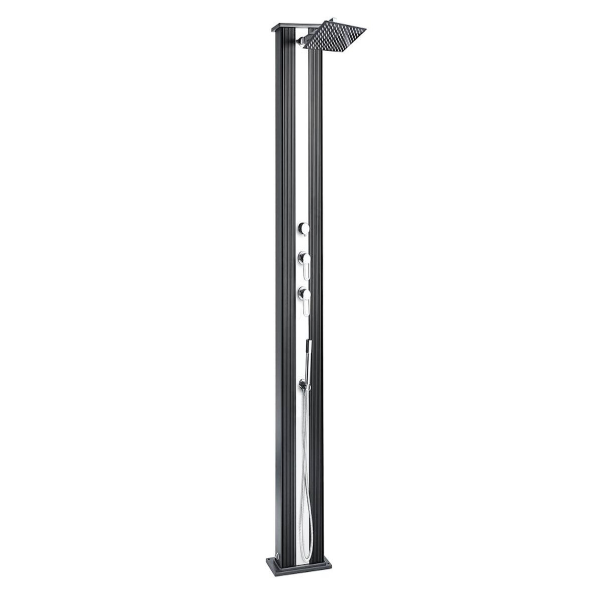 Formidra Douche solaire 40 L Dada Straight Anthracite habillage aluminium brossé - Formidra