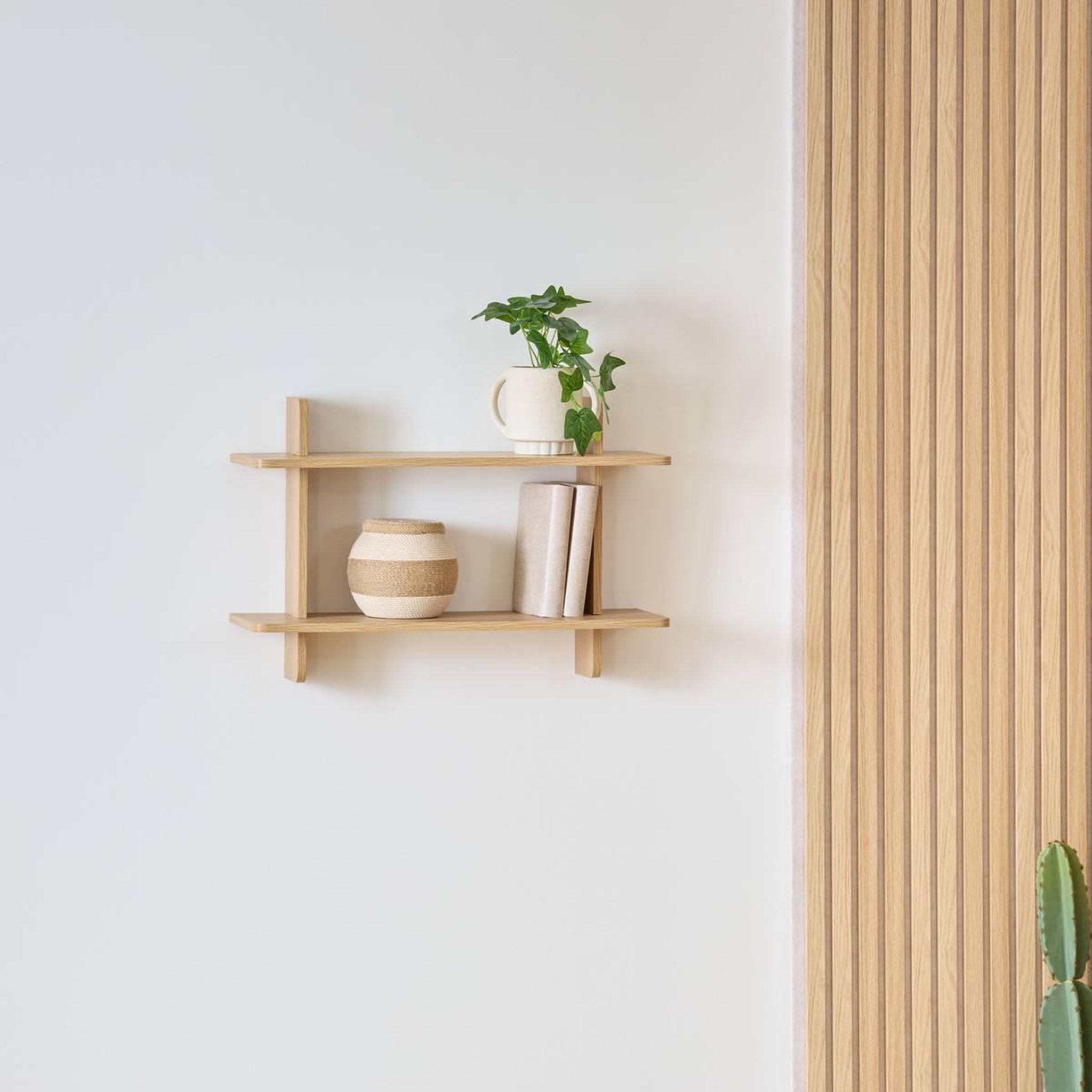 Voir la diapositive 5 : FIVE Étagère murale 2 niveaux  fixy  60cm naturel