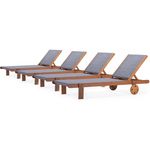 Habitat et Jardin Bain de soleil en bois exotique  Saïgon  - Maple - Gris - Lot de 4