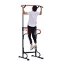 Voir la diapositive 2 : HOMCOM Station de musculation multifonctions barre de traction chaise romaine hauteur réglable acier noir rouge