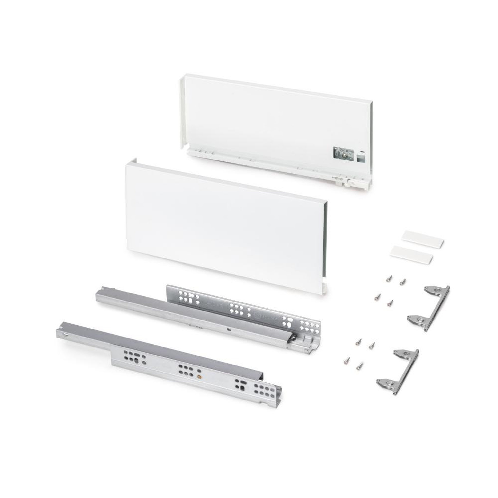 EMUCA SRL Tiroir extérieur Protone 30kg  -  coulisses à sortie totale et fermeture amortie -  hauteur 178mm -  profondeur 400mm -  Acier -  Peint en blanc