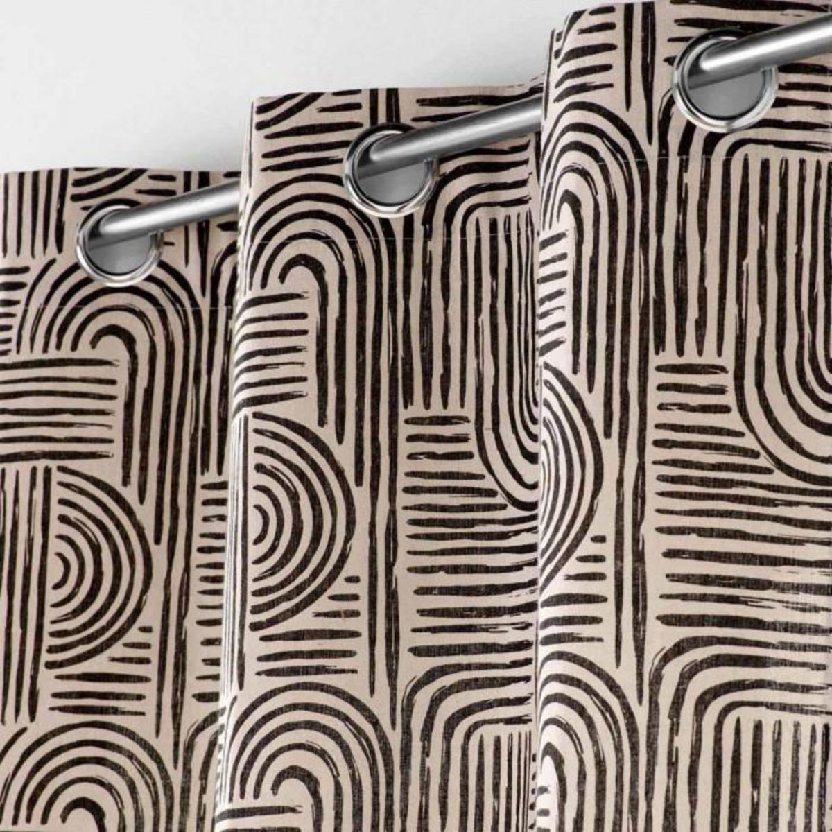 Paris Prix Rideau à Œillets Imprimé  Pandore  140x240cm Noir