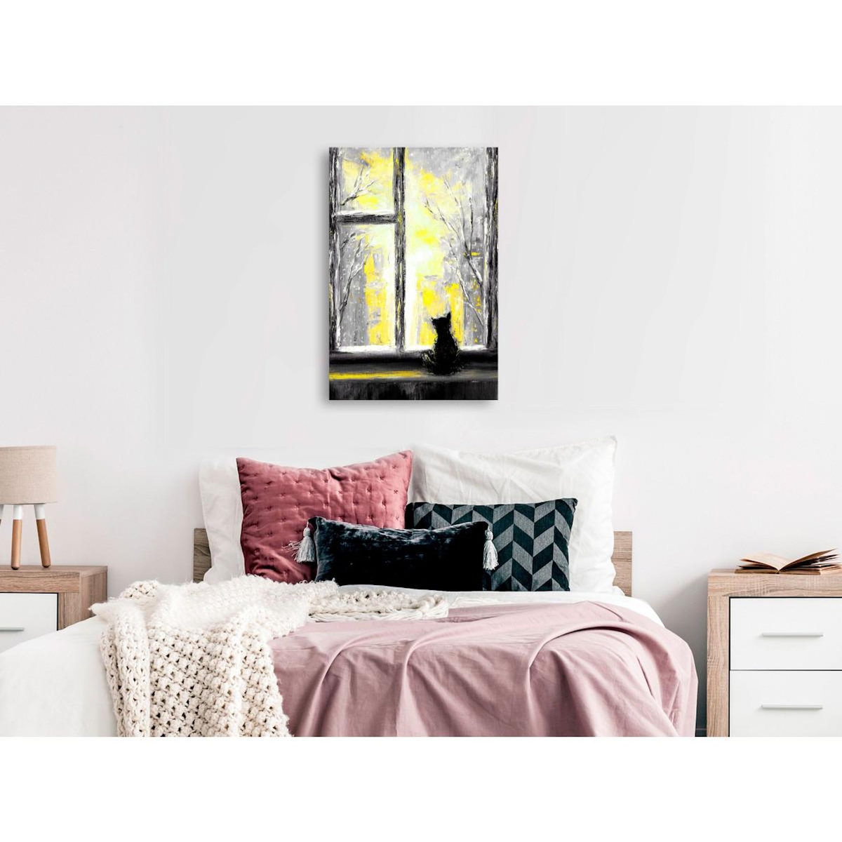 Paris Prix Tableau Imprimé  Longing Kitty Yellow
